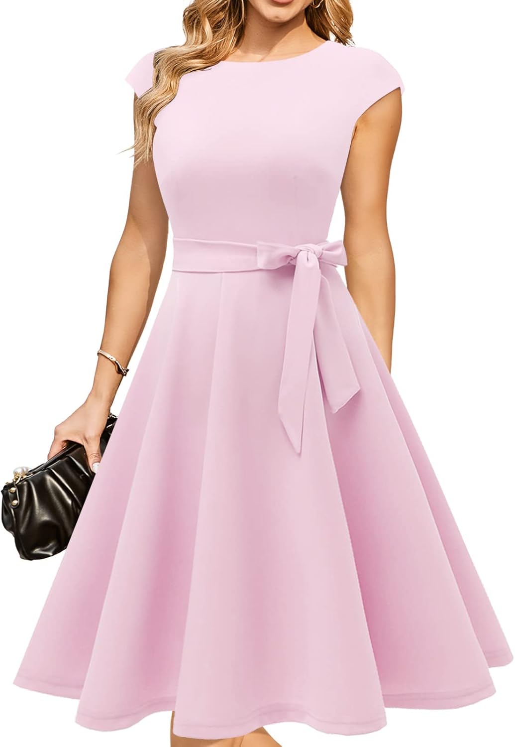 Vestidos de cóctel DRESSTELLS para mujer, vestidos de novia formales, vestidos de fiesta modestos para recepción en la iglesia en 2025-ES