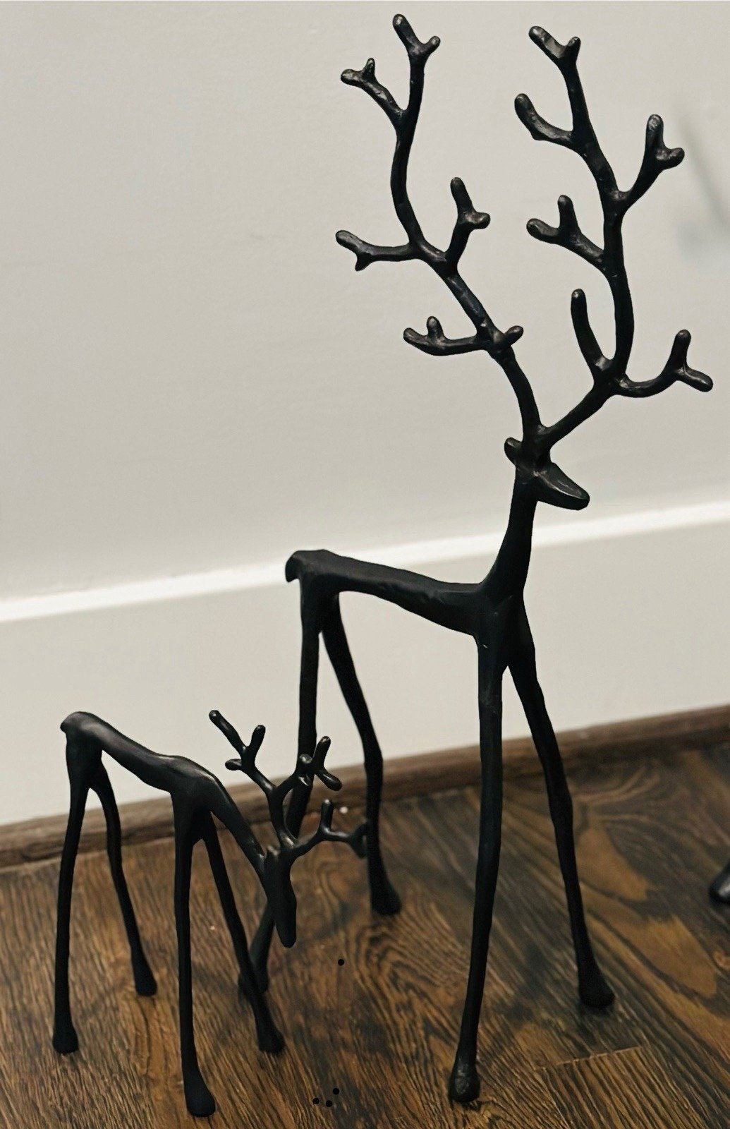 🎅 Éxito de ventas de Navidad 🦌 Figura de reno negro, decoración navideña-ES