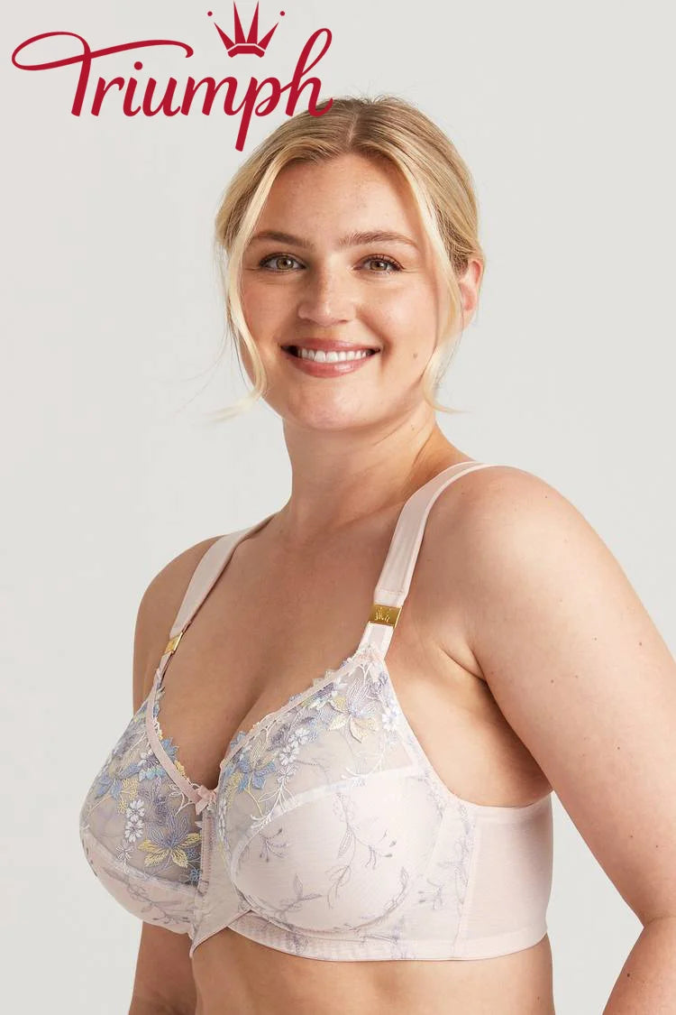 Triumph - 3 vnt. (75A-120H) 💝- Romantiška dviguba liemenėlė su siuvinėjimu-LT