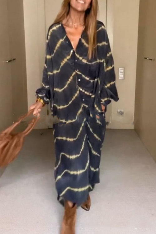 Kathiadress large-size laisvas ilgas sijonas su sämmäine spauda-LT 