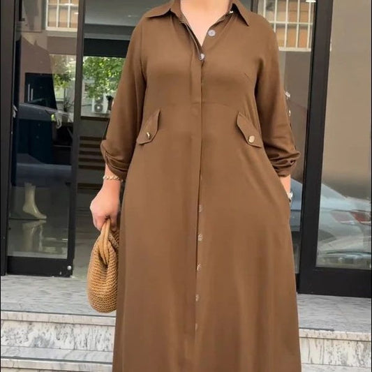 Πουκάμισο με κουμπιά και φαρδύ παντελόνι σετ δύο κομματιών-GR