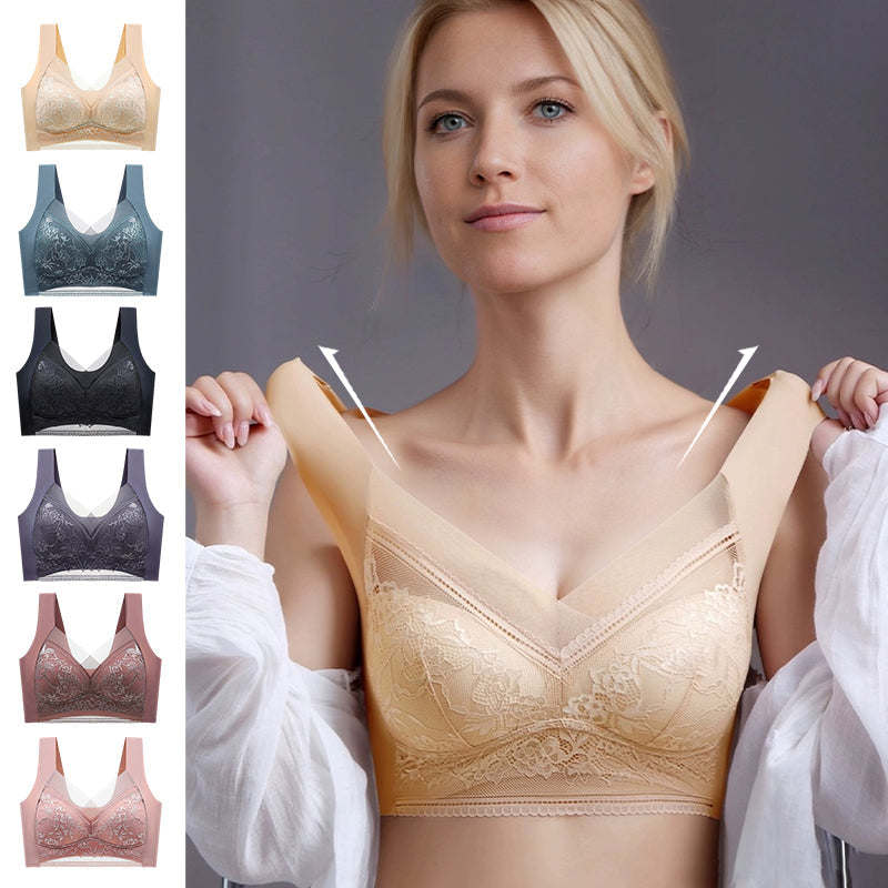 👙 Čudovito udoben in mehak ženski čipkast modrček brez jeklenega obroča【✨1 + 1 darilo】-GR