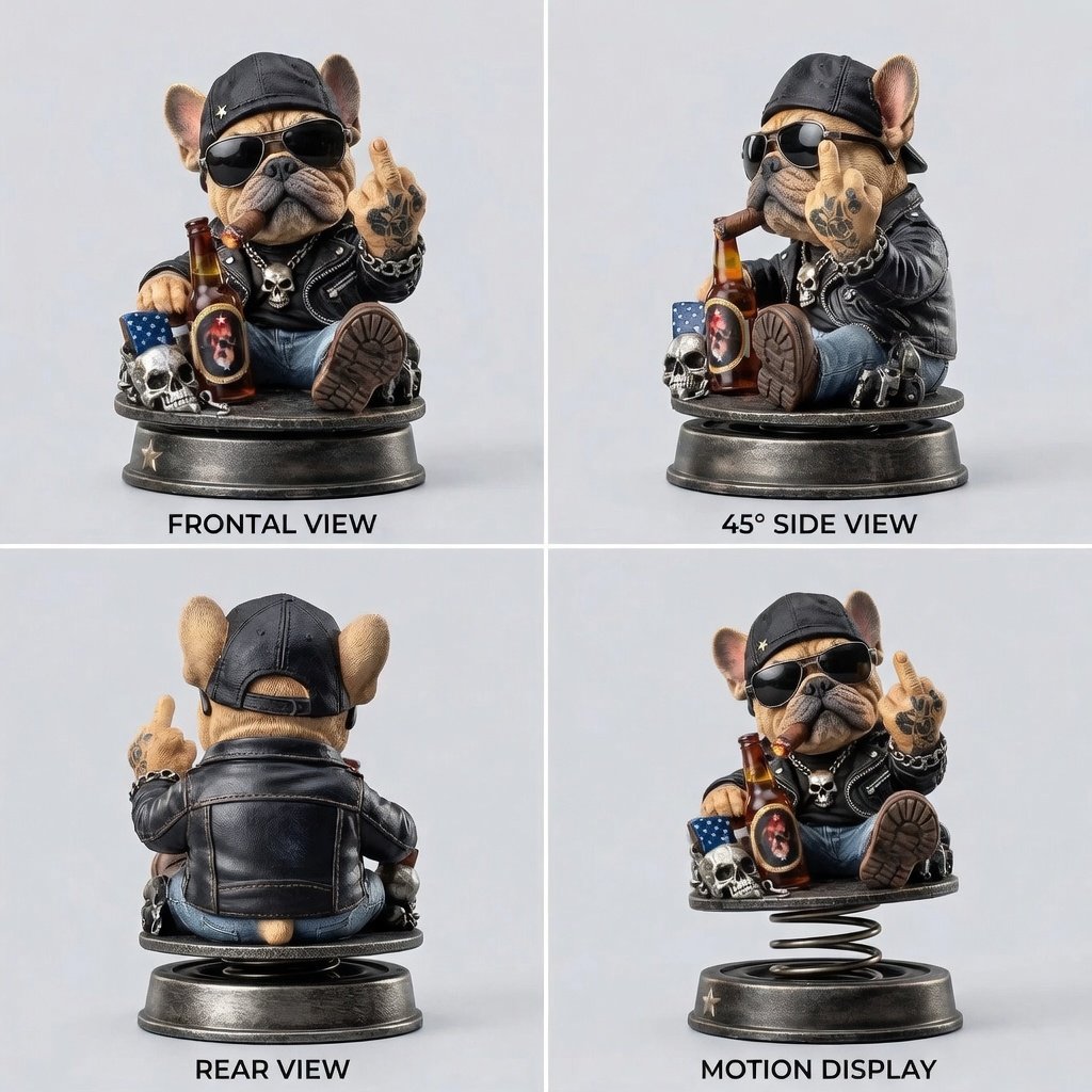 Niurzganti „per sena, kad rūpintųsi“ bobblehead – smagi spyruoklinė automobilio prietaisų skydelio dekoracija-LT