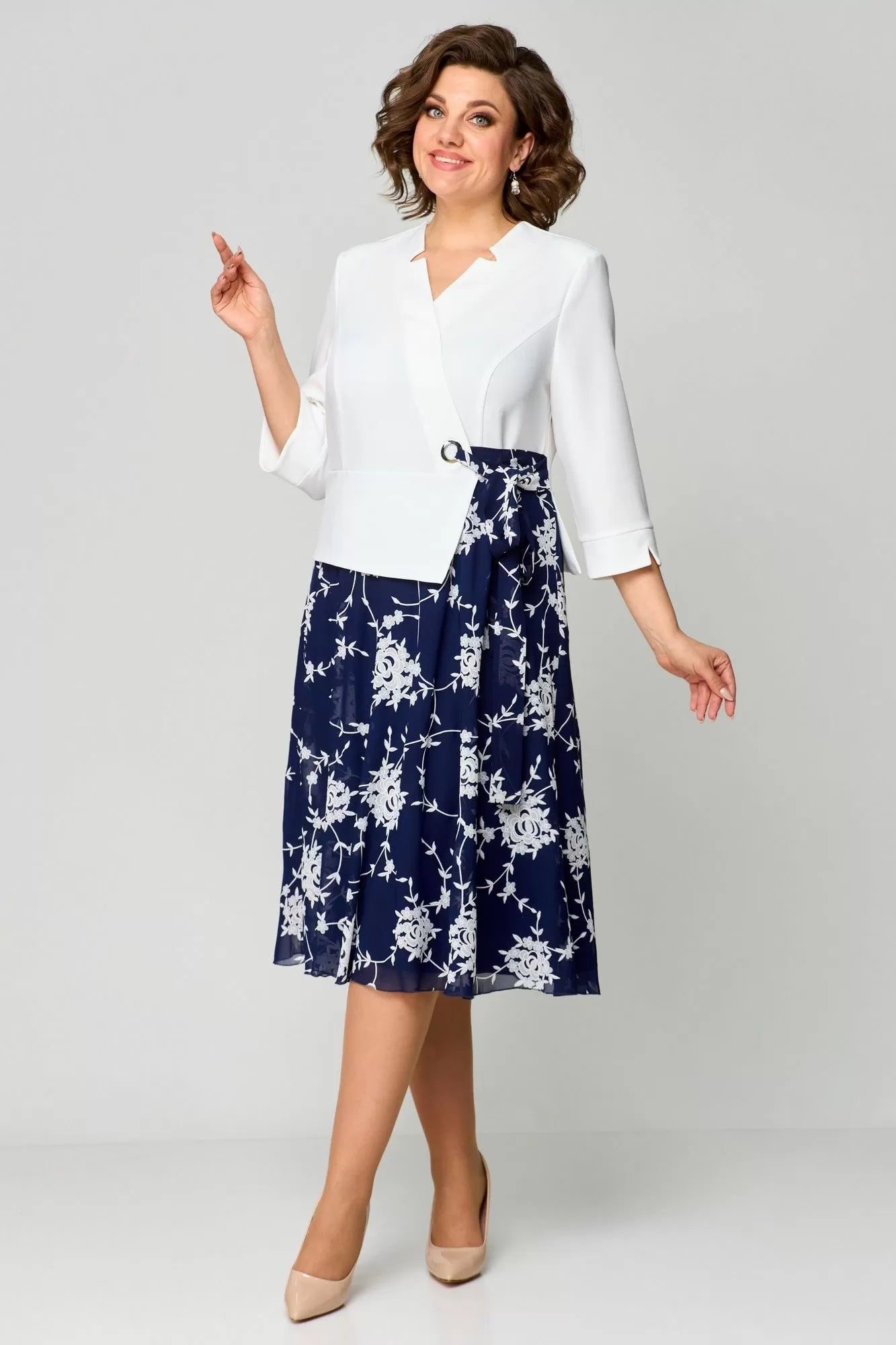 🔥【S-5XL】💃2025 Nova obleka, modro-bele barve, mehka in udobna - LT 