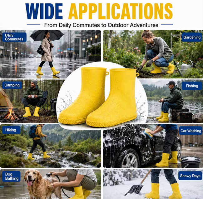 Daugiau jokių permirkusių batų! Patvarūs guminiai batai – neslystantys, sulankstomi ir lengvai sandėliuojami 🌧️-LT