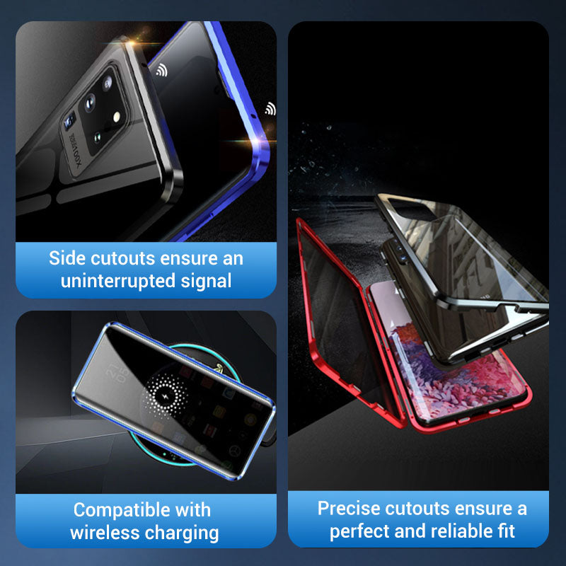 💥Etui magnetyczne z hartowanego szkła, dwustronne, do telefonów Samsung serii S23-S25-SI