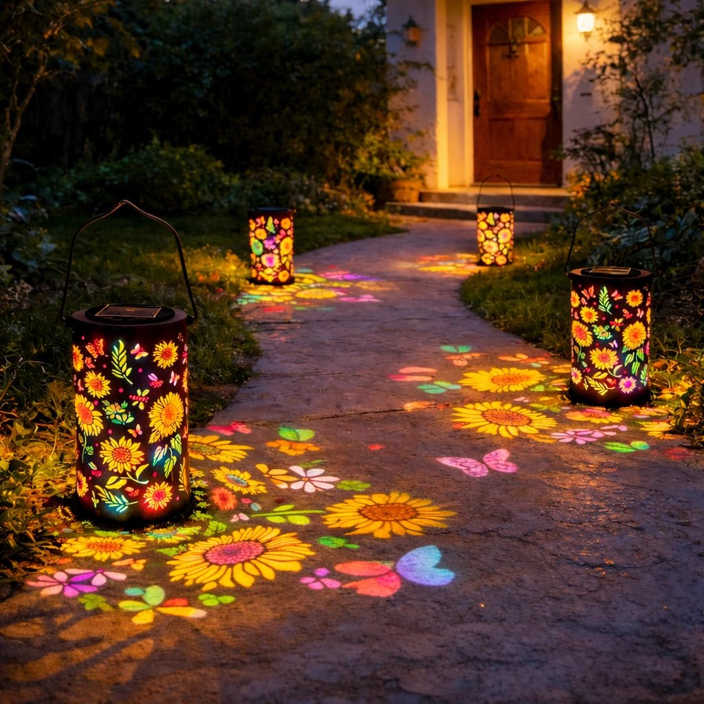 🌻Lámpara de jardín colorida con forma de girasol y energía solar.-ES