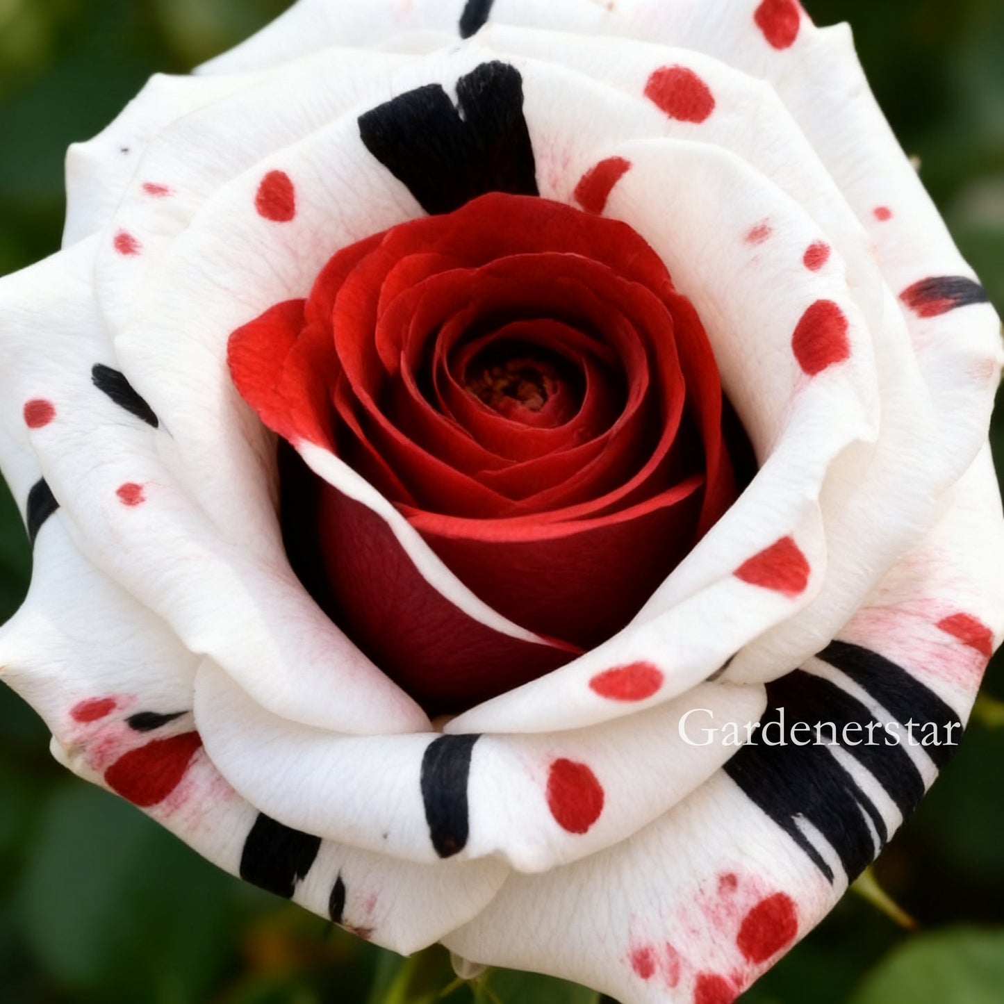 Una rara rosa roja, blanca y negra: Rosa de Fuego y Nieve-ES