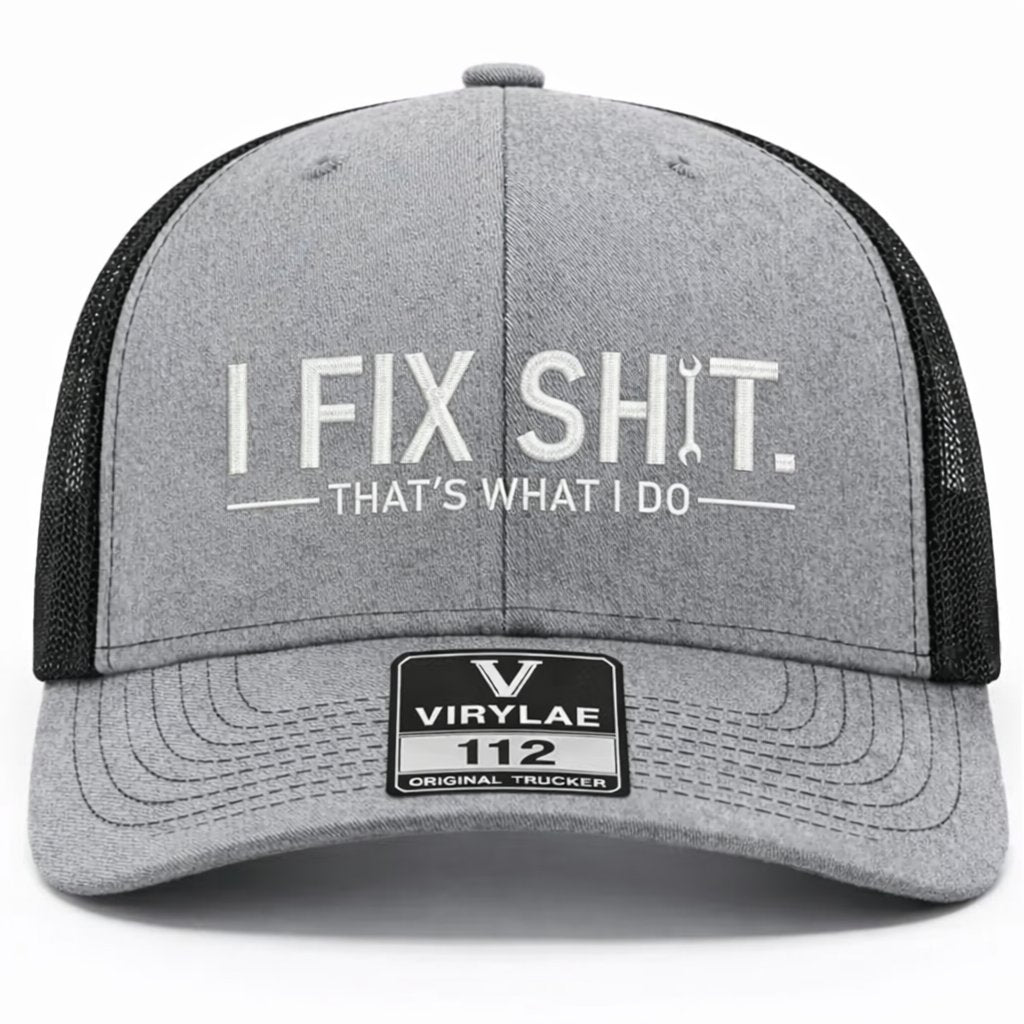 🛠️ „I Fix Shit Trucker“ kepurė – juokinga mechaniko ir taisytojo kepurė-LT