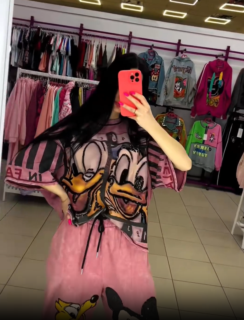 Komplet majice in hlač z motivom Donalda Ducka in Mikija Miške - GR 