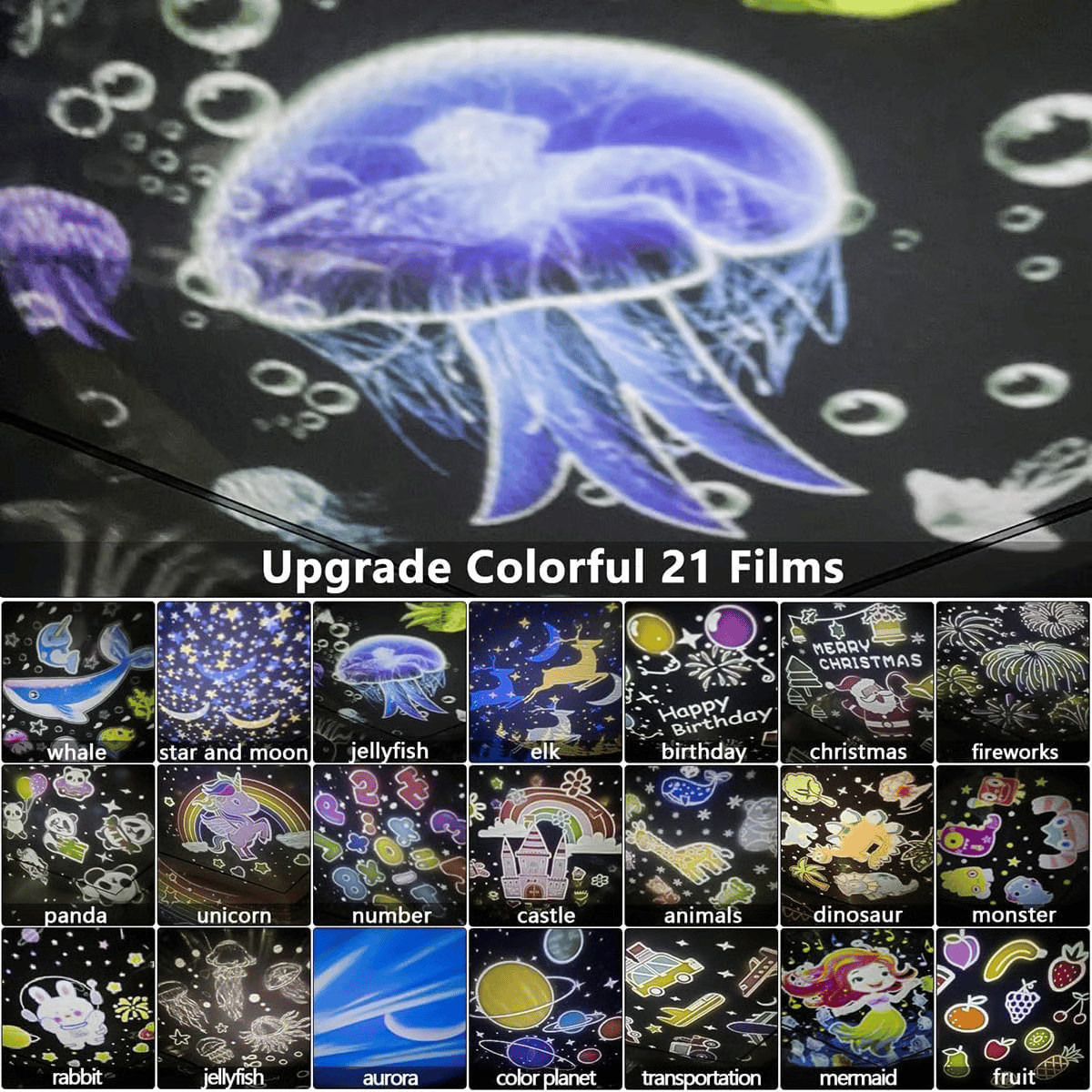 🎃👻ΤΕΛΕΥΤΑΙΕΣ ΗΜΕΡΕΣ ΕΚΠΤΩΣΕΩΝ - 50% ΕΚΠΤΩΣΗ💜Νυχτερινό φωτιστικό με προβολέα για παιδιά, 15 ταινίες🔋Φόρτιση τύπου C-GR