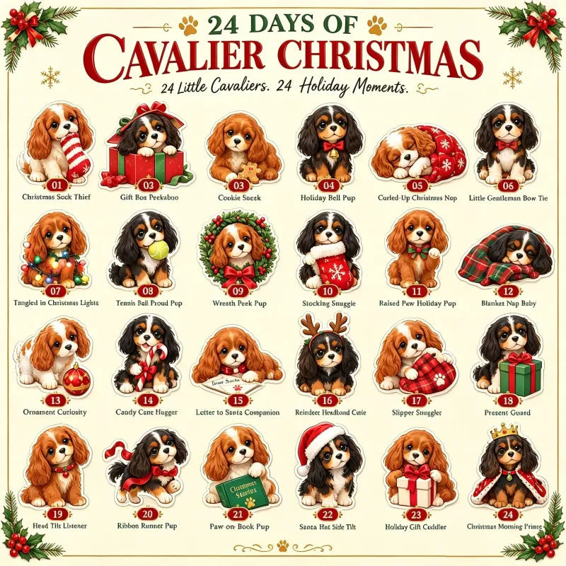 🐶 Cavalier 24-dnevni adventski kalendar 2026. – 24 kolekcionarska Cavalier iznenađenja-HR