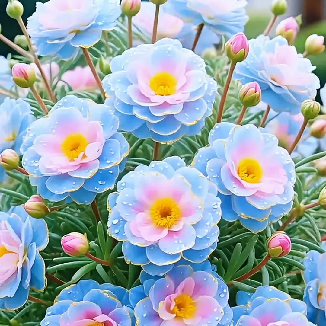 Χρυσή Δαντελένια Πορτουλάκα🌸✨ Υπέροχα διπλά άνθη για αβίαστα καλοκαιρινά χρώματα-GR