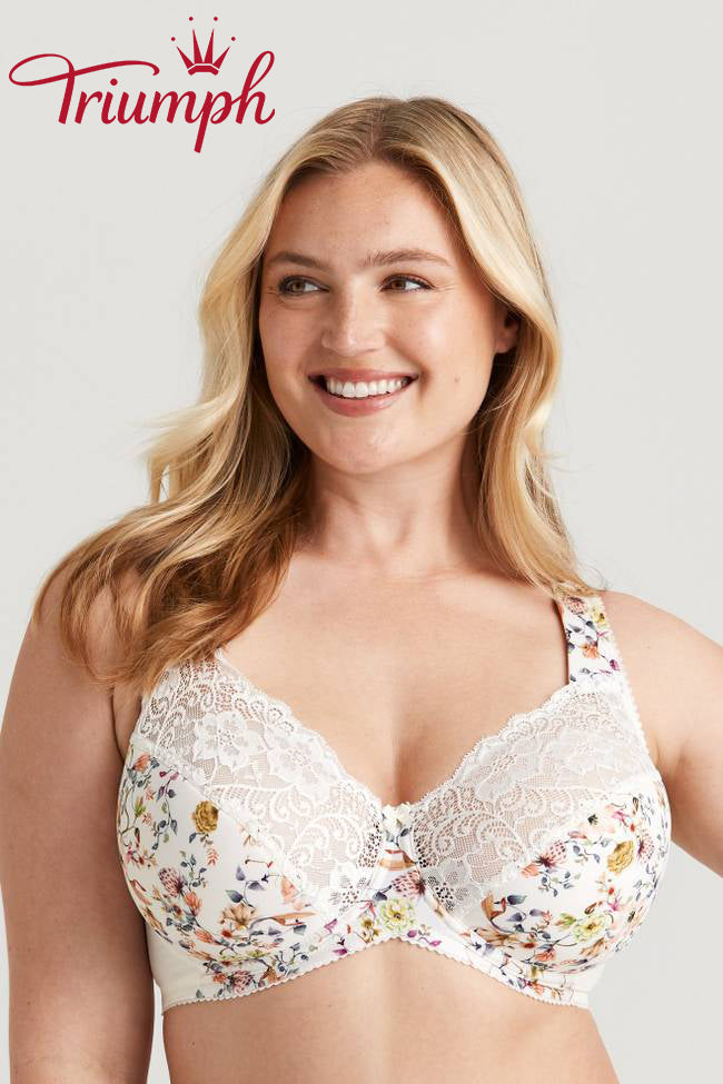 Σουτιέν 3 τεμαχίων Triumph®💖 από δαντέλα με φλοράλ κέντημα-GR
