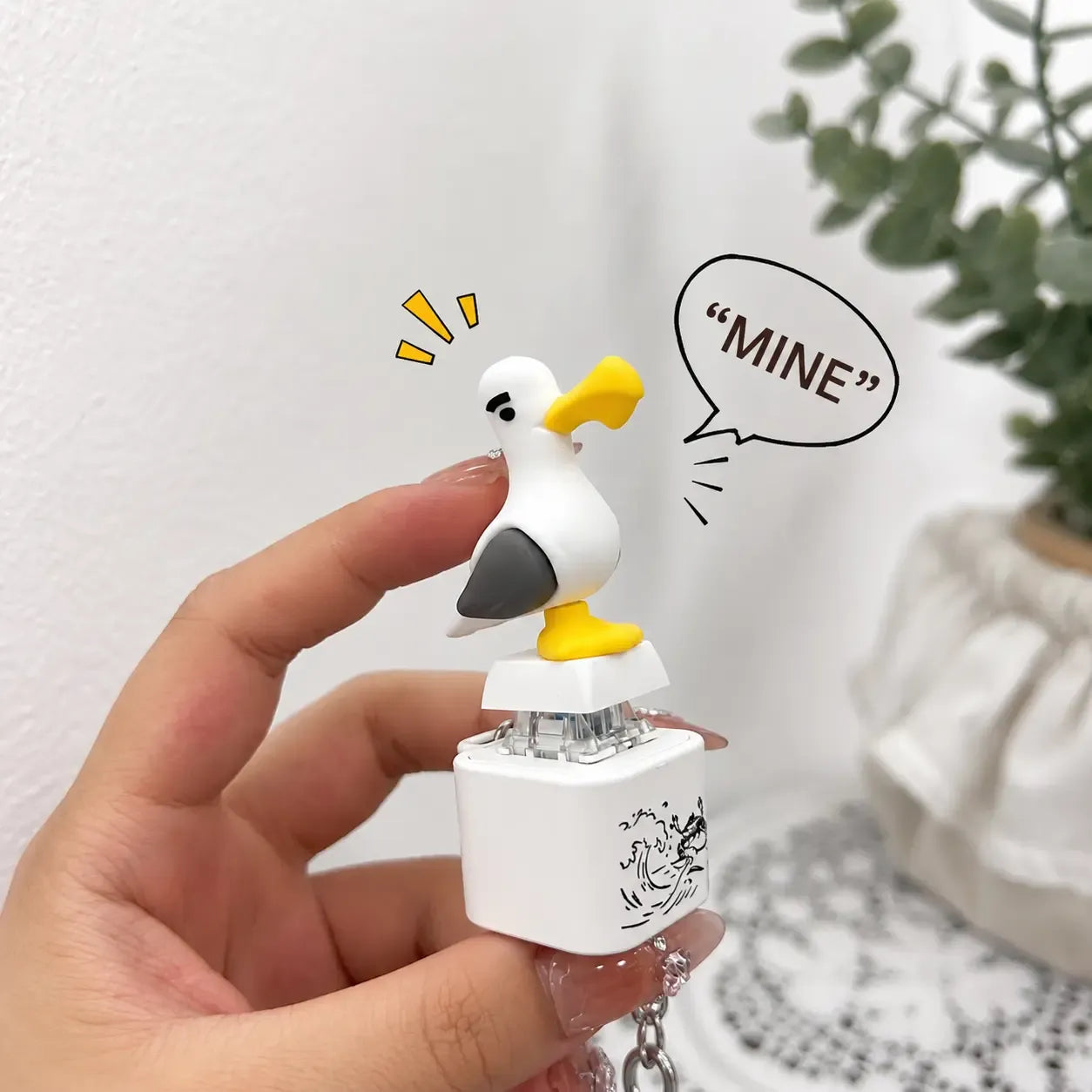 😆Žuvėdra MANO! Mygtukų raktų pakabukas – tikras garsas ir LED lemputė-LT