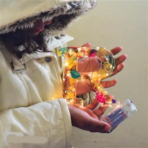 🌸Χειροποίητο νυχτερινό φωτιστικό από ρητίνη λουλουδιών-GR