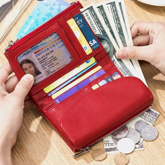 🔥⏰Unisex RFID „Pebble“ piniginė iš natūralios odos🔥-LT