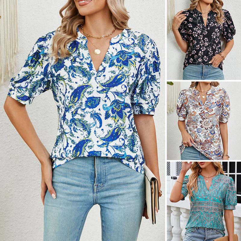 【M-2XL】🌸Γυναικείο Καλοκαιρινό τοπ με λαιμόκοψη-GR