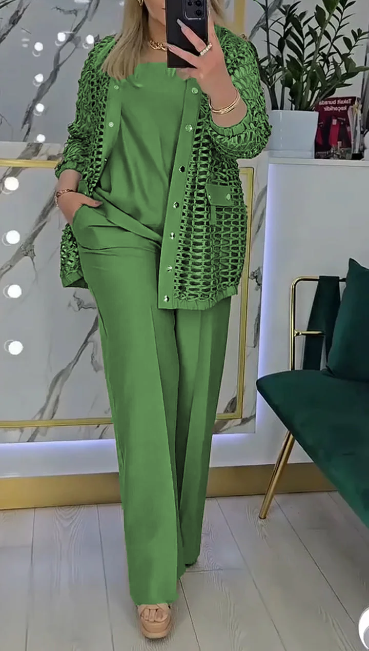 Γυναικείο κοίλο κοστούμι τριών τεμαχίων-GR