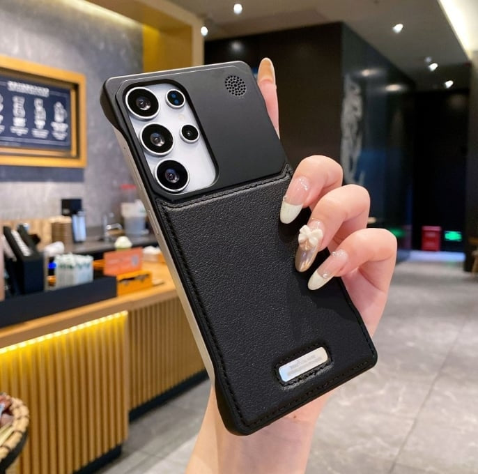 Δερμάτινη θήκη χωρίς πλαίσιο με ενσωματωμένο μαγνητισμό και αρωματοθεραπεία για Samsung Galaxy S25 S24 S23 S22 Ultra-GR