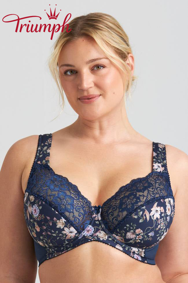 Trijų dalių „Triumph®“ liemenėlė💖 iš nėriniuotų audinių su gėlių siuvinėjimu-LT