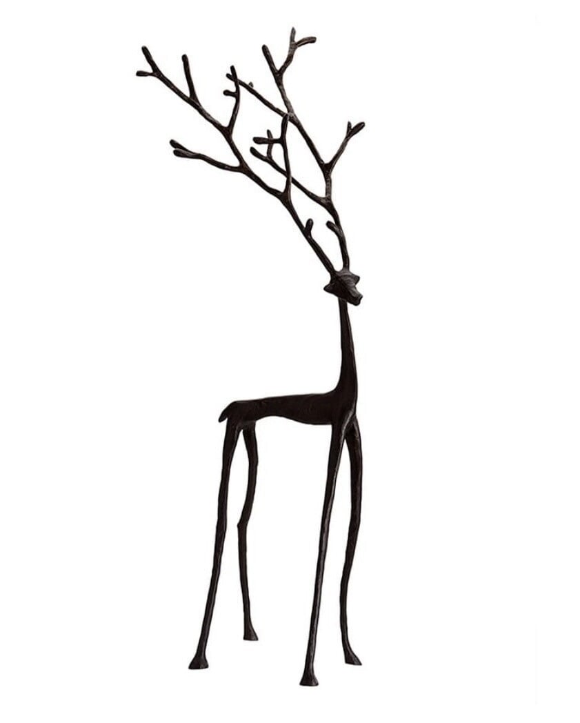 🎅 Éxito de ventas de Navidad 🦌 Figura de reno negro, decoración navideña-ES