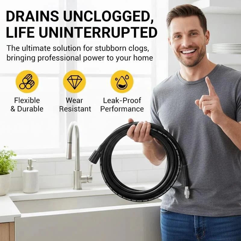 💧 Trisluoksnė nepratrūkstama žarna – PVC ir nerūdijantis plienas. Universali jungtis, lengvai montuojama. Puikiai tinka intensyviam valymui! 🚿🔧-LT
