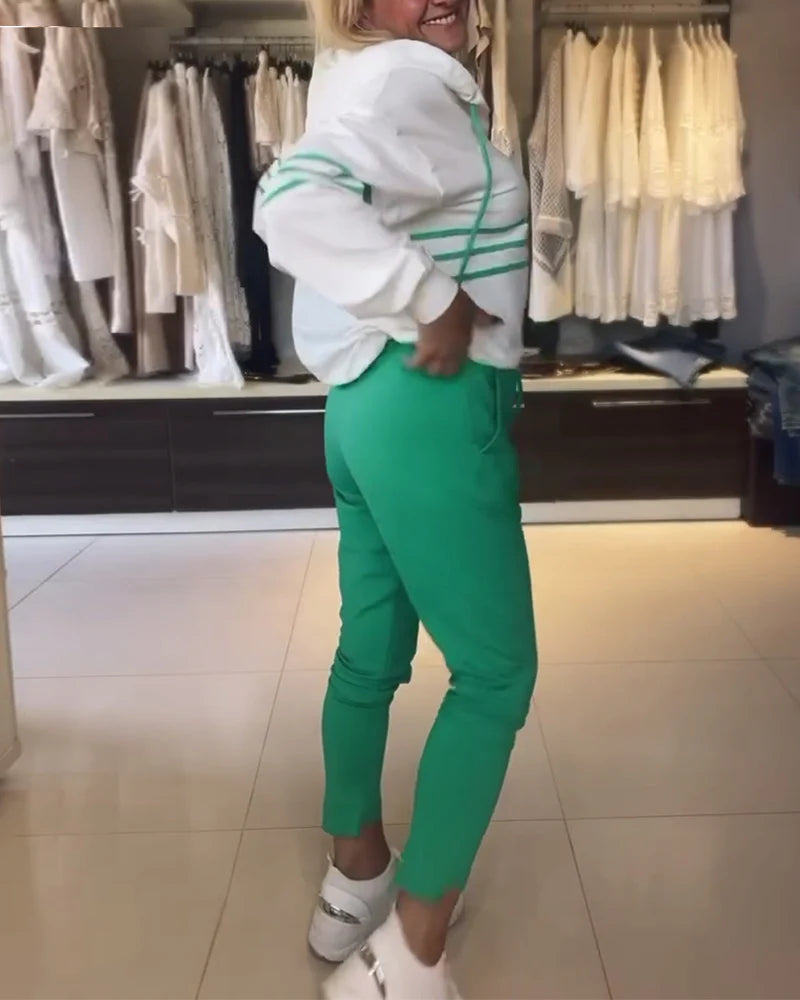 Komplet puloverjev s črtastim potiskom - GR 