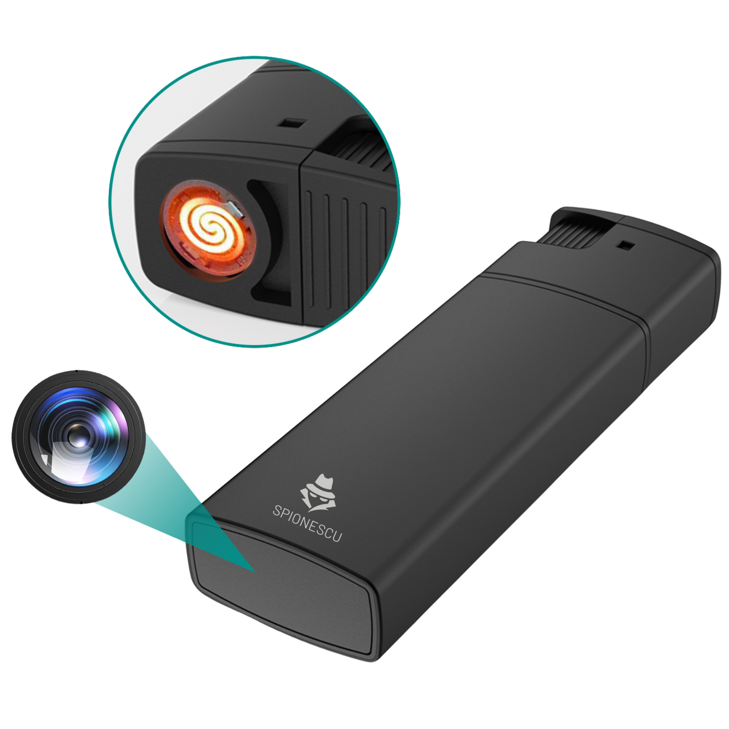 Αναπτήρας με κρυφή κάμερα, λειτουργία πραγματικής ηλεκτρικής ανάφλεξης, εγγραφή βίντεο Full HD 1080p, ανίχνευση κίνησης, εγγραφή βρόχου-GR