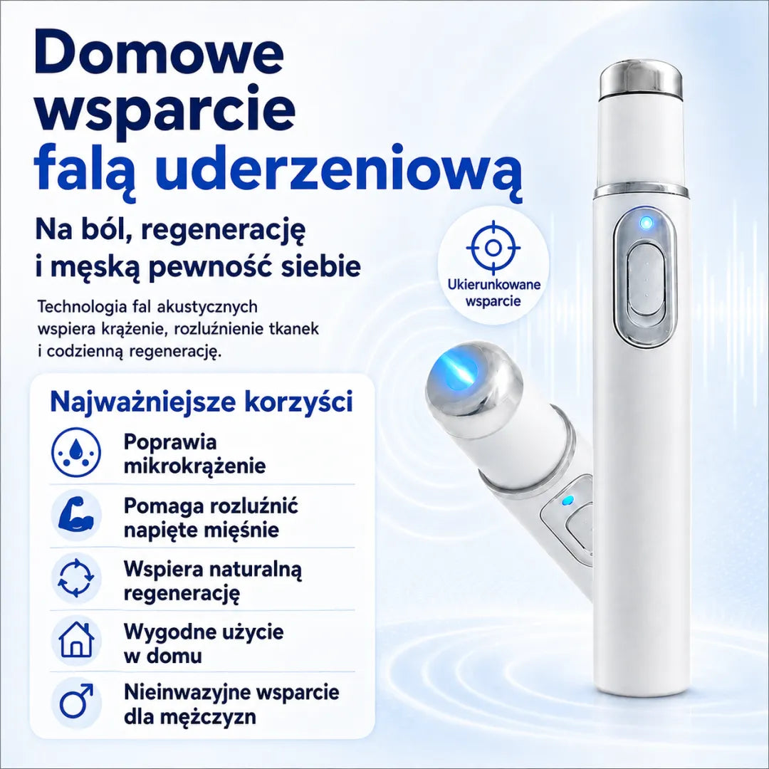 🤵💪Zwiększ swoją witalność. Odzyskaj pewność siebie w intymnych chwilach. Zaawansowana terapia falą uderzeniową, która wspiera męski komfort seksualny i łagodzi problemy z mięśniami, stawami i ścięgnami.