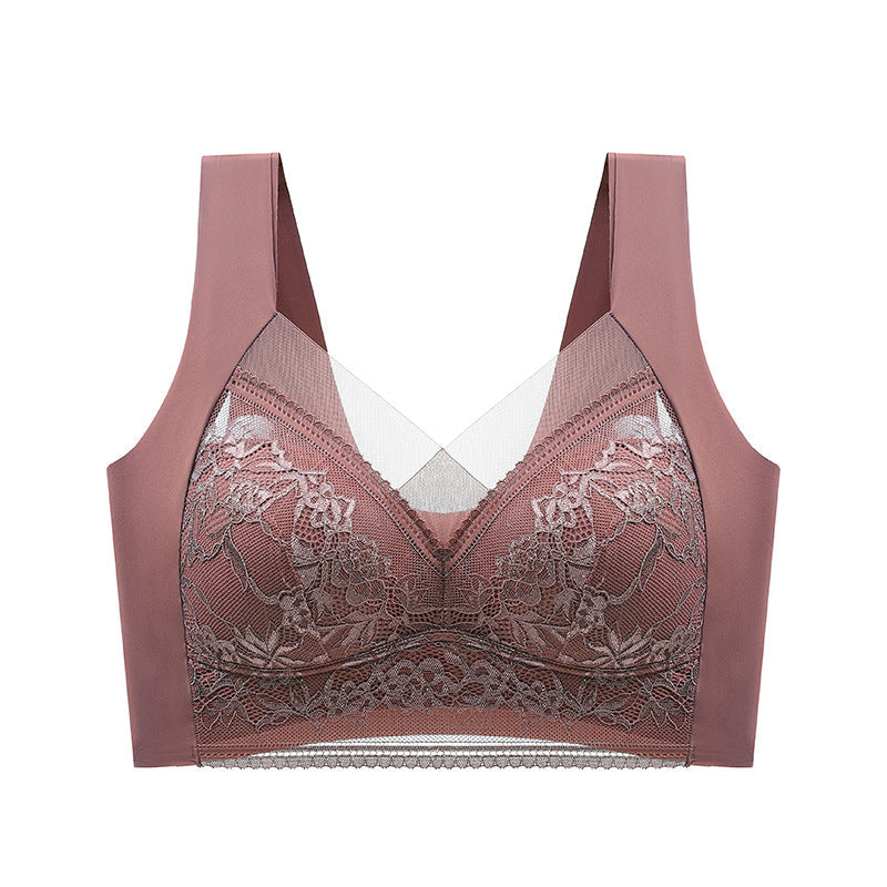 👙 Čudovito udoben in mehak ženski čipkast modrček brez jeklenega obroča【✨1 + 1 darilo】-GR