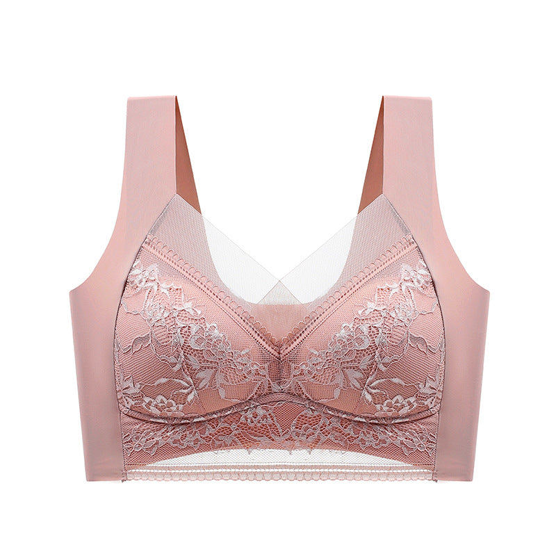 👙 Čudovito udoben in mehak ženski čipkast modrček brez jeklenega obroča【✨1 + 1 darilo】-GR