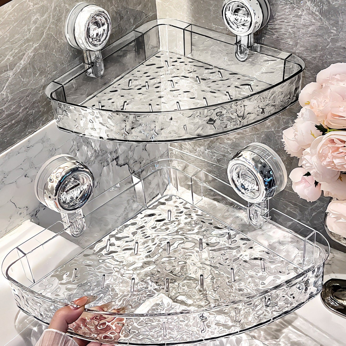 Διαφανής Θήκη Τοίχου Χωρίς Τρυπάνι: Αποθηκευτικός Χώρος Πολυλειτουργικός σε Τρίγωνο & Ορθογώνιο, Χωρίς Τρυπάνι-GR