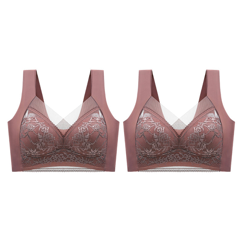 👙 Čudovito udoben in mehak ženski čipkast modrček brez jeklenega obroča【✨1 + 1 darilo】-GR