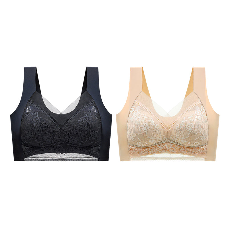 👙 Čudovito udoben in mehak ženski čipkast modrček brez jeklenega obroča【✨1 + 1 darilo】-GR
