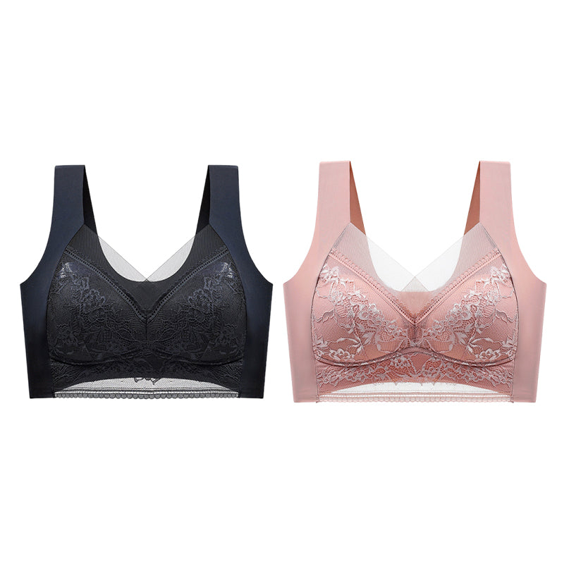👙 Čudovito udoben in mehak ženski čipkast modrček brez jeklenega obroča【✨1 + 1 darilo】-GR