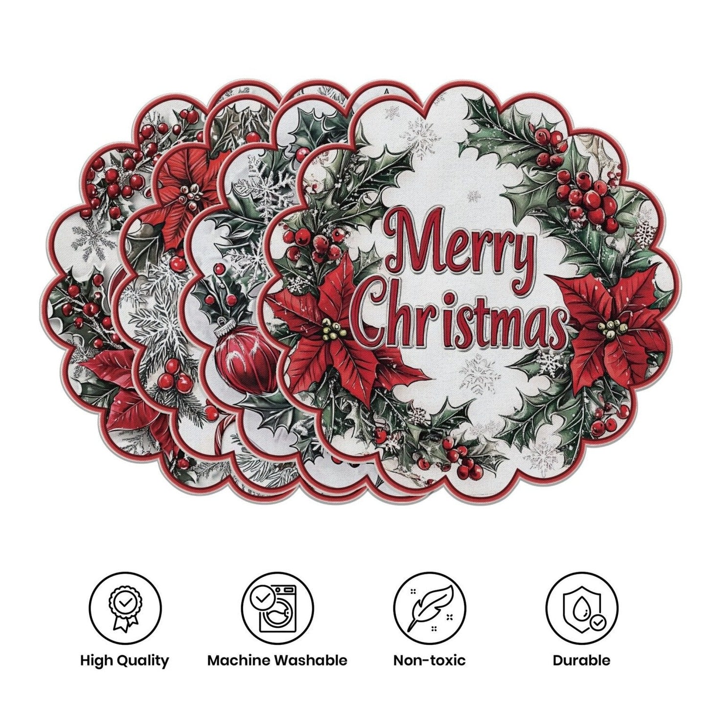 10 kosov zimskih podstavkov v obliki božičnih zvezd in storžev, podstavki za mizo iz nedrseče tkanine-SI