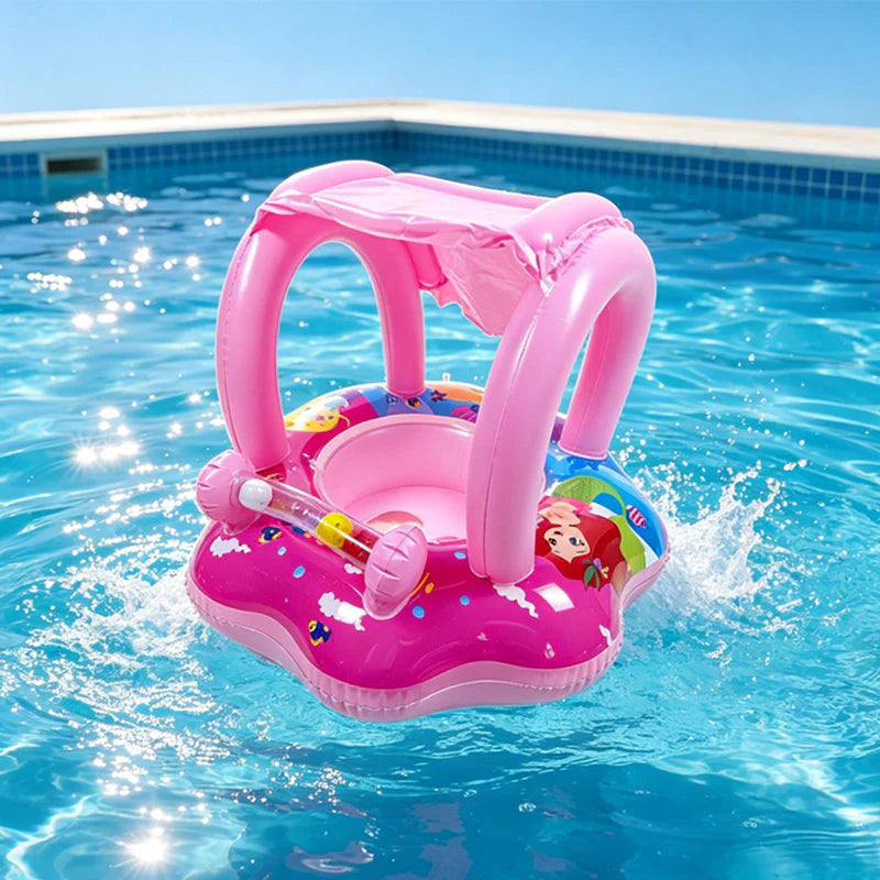 ⛵ Vaikiška vandens pagalvė jachtos formos su įmontuotu vandens pistoletu-LT