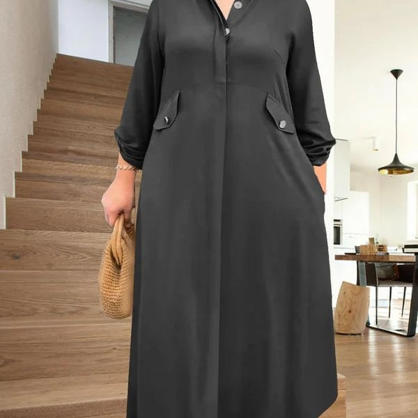 Πουκάμισο με κουμπιά και φαρδύ παντελόνι σετ δύο κομματιών-GR