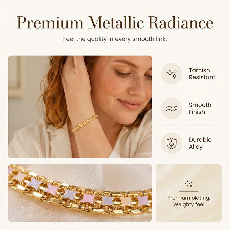 Pulsera de cadena dorada eslabón para mujer-ES