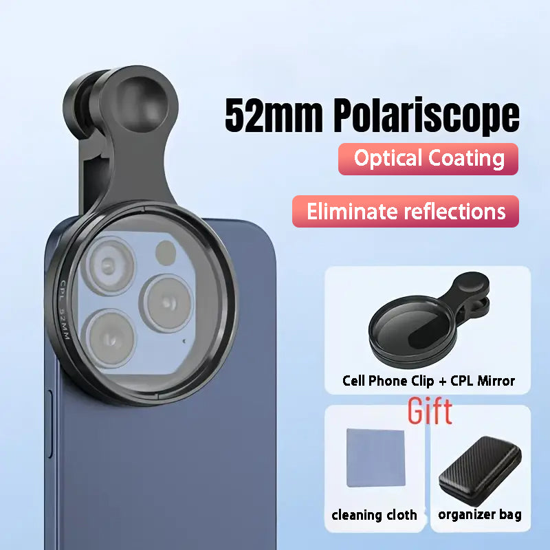 Heysliy 52mm CPL filtri za telefoni so segtuku-LT 