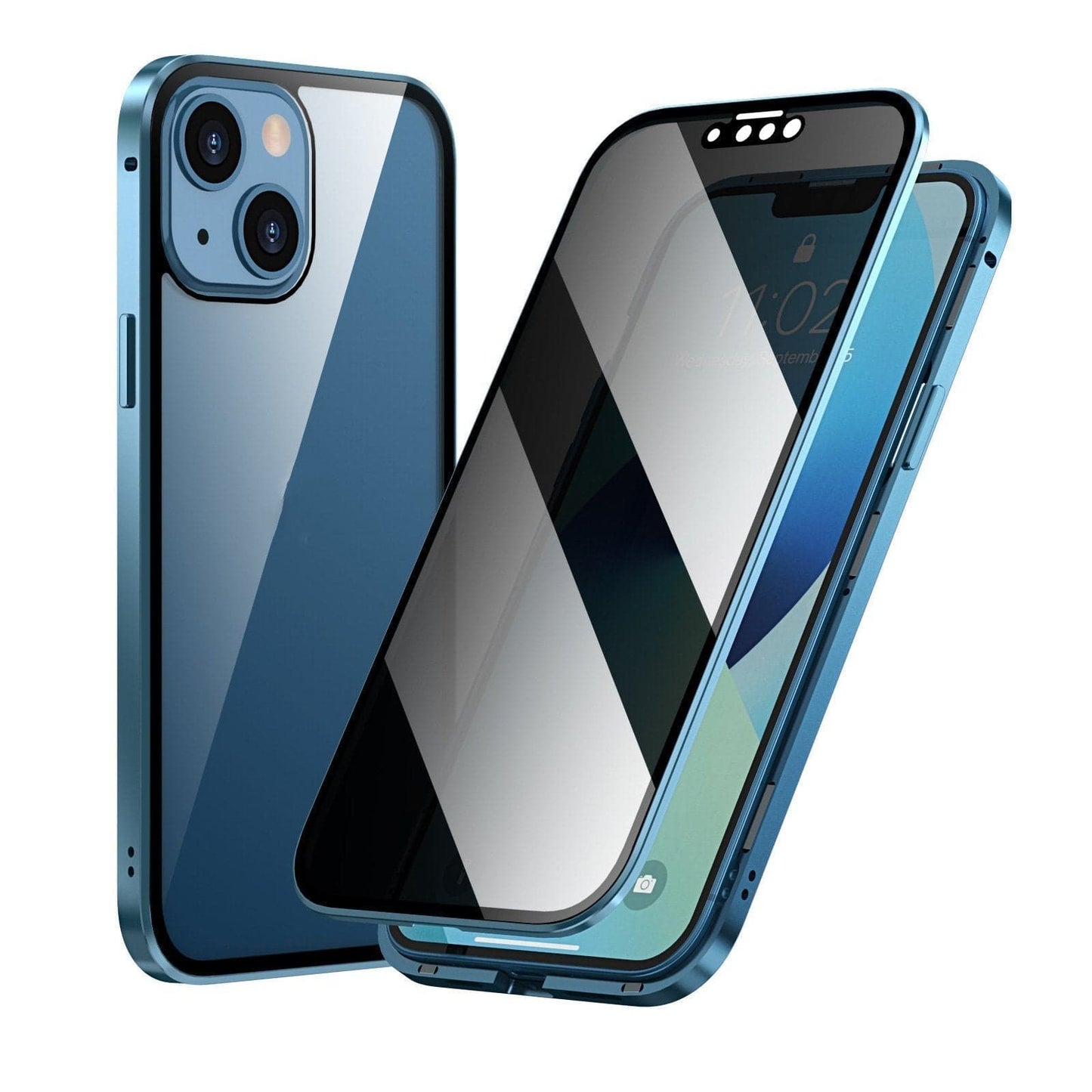 Μαγνητική θήκη iPhone με αντιανακλαστικό γυαλί και μέταλλο-GR