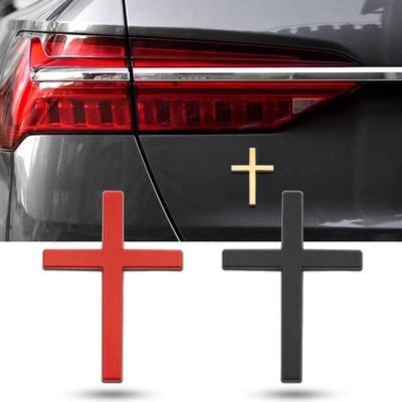 Pegatina de cruz de metal 3D para coche-ES