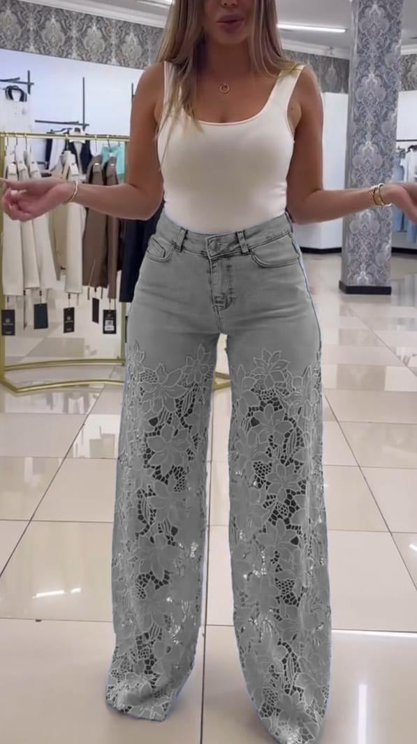 Γυναικείο κομψό δαντελένιο τζιν-GR