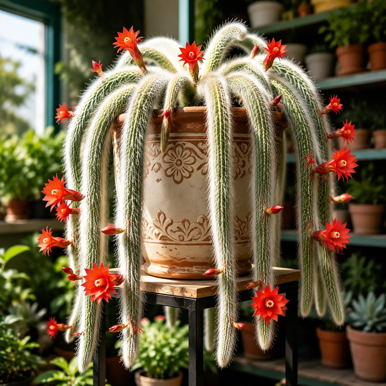 🌵Cactus cola de mono raro: una cascada viviente de belleza suave y esponjosa.-ES