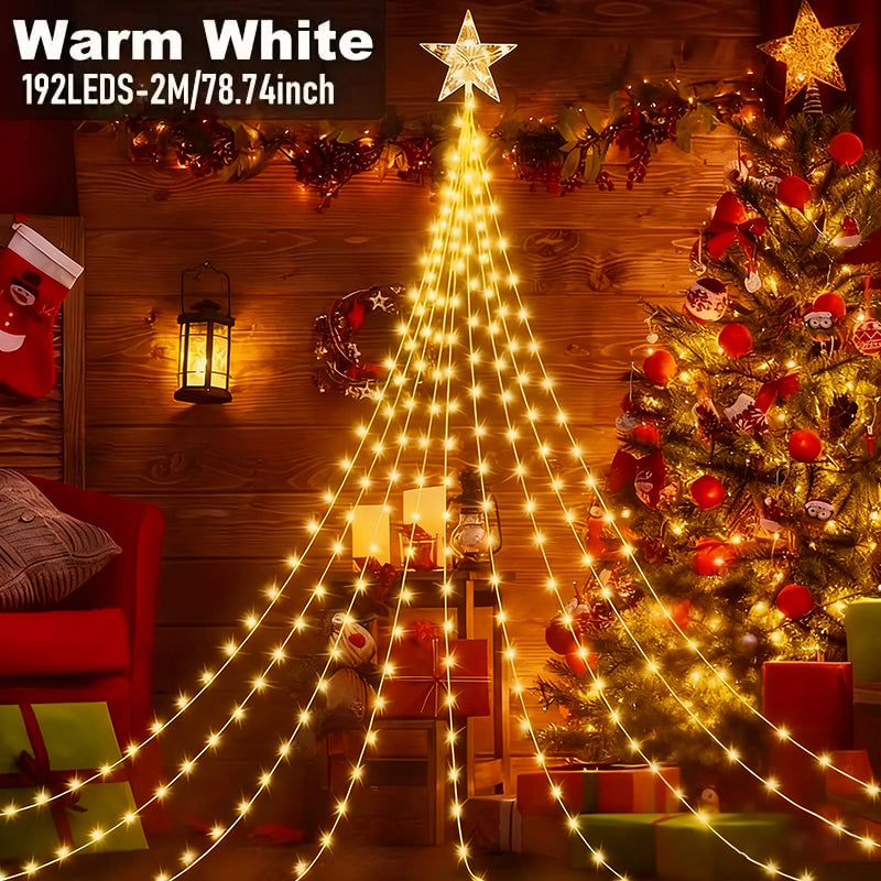 🎁Πρώιμη εορταστική προσφορά 50% ΕΚΠΤΩΣΗ🎄Χριστουγεννιάτικα φώτα Starlight Cascade-GR
