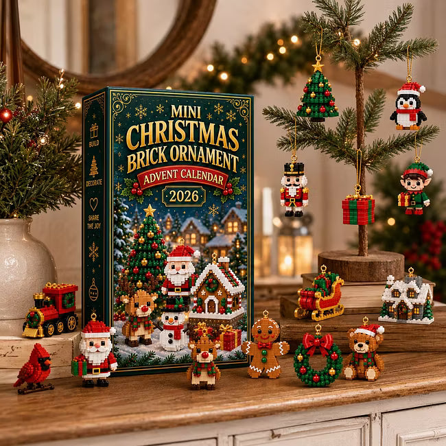 🎄 24 dienu mini Adventes kalendārs ar Ziemassvētku rotājumiem | 24 unikāli, svētku, pašu veidojami dizaini ar piekarināmām cilpām — ideāli piemēroti Ziemassvētku eglīšu, vainagu un svētku rotājumu dekorēšanai 🧱-LV