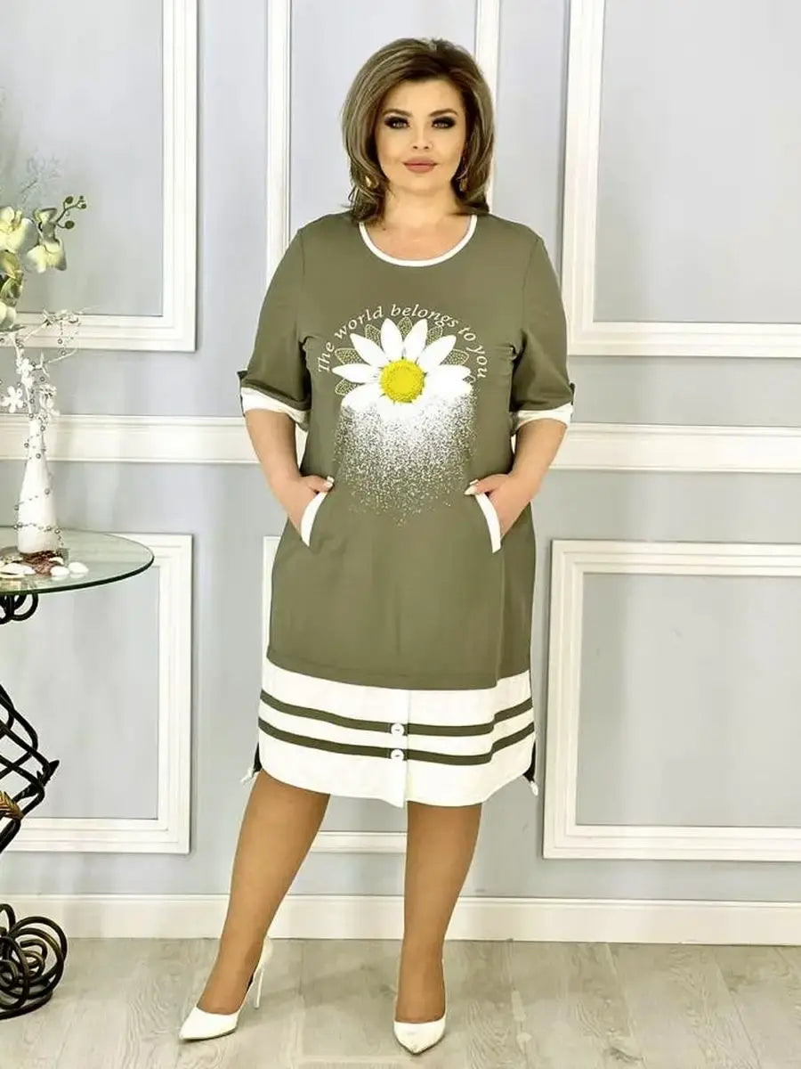 👗Nauja madinga suknelė su naujomis gėlėmis-LT