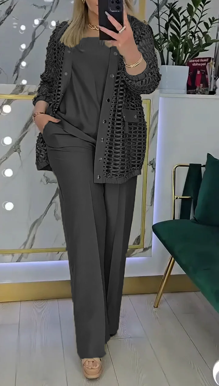 Γυναικείο κοίλο κοστούμι τριών τεμαχίων-GR