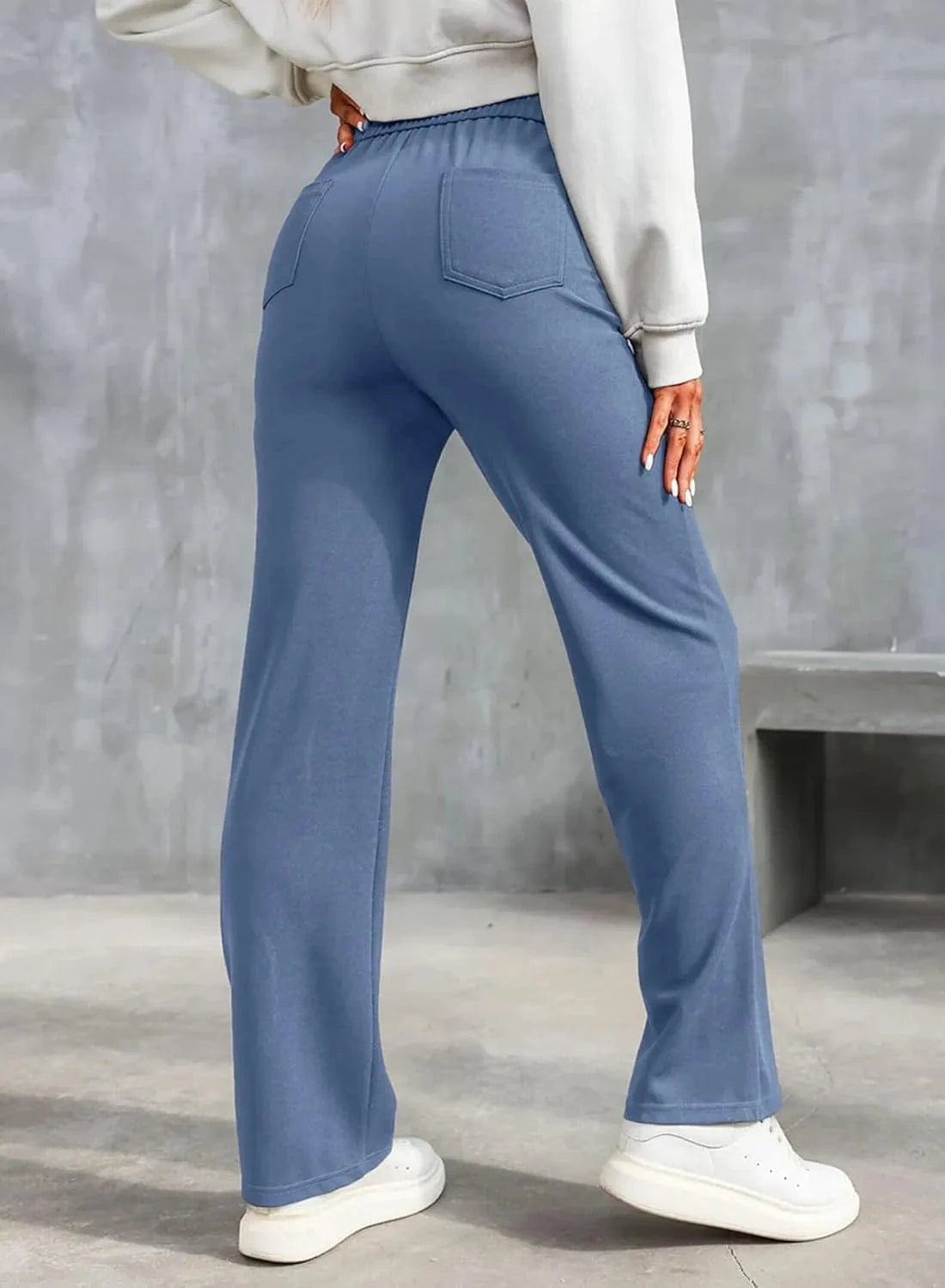 Ψηλόμεσο ελαστικό παντελόνι ελεύθερου χρόνου-GR